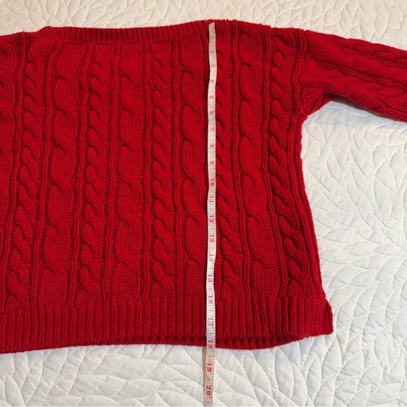 Abercrombie Red Cable Knit Sweater size medium - Picture 10 of 10